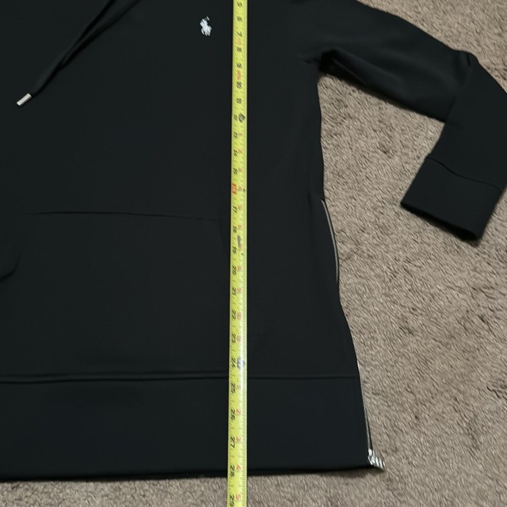 Like New-Worn 1X-RL Polo-Hooded Sweatshirt-XS-Black-Side Zippers-Longer Length - Picture 11 of 16